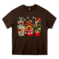 Chocolate Brown Christmas coffee gnome Heavy Core Tee - BarkalooDesign