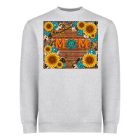 Heather Grey sunflower gemstone and mom with cowhide Heavyweight Sweatshirt - Artiststas
