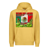 Antique Gold Mexican Flag Premium Hoodie - texasbilliewilder