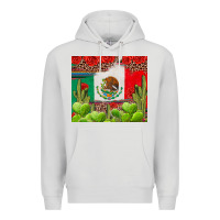 Dove Grey Mexican Flag Premium Hoodie - texasbilliewilder