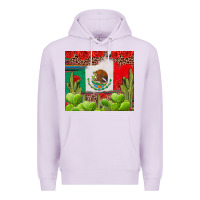 Lilac Mexican Flag Premium Hoodie - texasbilliewilder