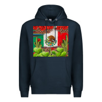 Navy Mexican Flag Premium Hoodie - texasbilliewilder