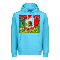 Ocean Blue Mexican Flag Premium Hoodie - texasbilliewilder