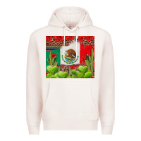 Pale Pink Mexican Flag Premium Hoodie - texasbilliewilder