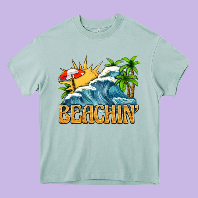 Beachin Heavy Core Tee Designed By Texasbilliewilder