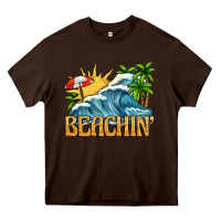 Chocolate Brown beachin Heavy Core Tee - texasbilliewilder