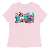 Bubblegum Pink mermaid coffee cups Ladies Tee - Zillion Design Studio