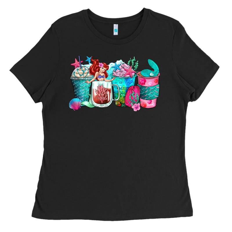 Mermaid Coffee Cups Ladies Tee by Zillion Design Studio | Teevron