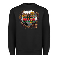 Black soccer mom with serape and leopard Heavyweight Sweatshirt - Artiststas