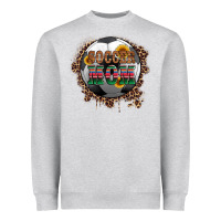 Heather Grey soccer mom with serape and leopard Heavyweight Sweatshirt - Artiststas