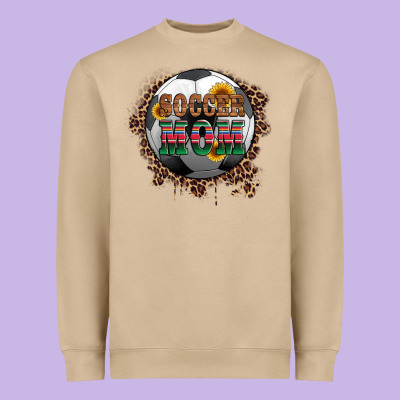 Soccer Mom With Serape And Leopard Heavyweight Sweatshirt Designed By Artiststas