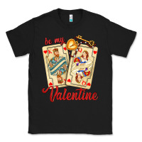Black be my valentine with playing cards and key Classic Tee - AdoDesignShop