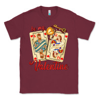 Burgundy be my valentine with playing cards and key Classic Tee - AdoDesignShop