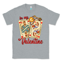Heather Grey be my valentine with playing cards and key Classic Tee - AdoDesignShop