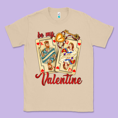 Be My Valentine With Playing Cards And Key Classic Tee Designed By Adodesignshop