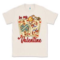 Natural be my valentine with playing cards and key Classic Tee - AdoDesignShop