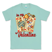 Seafoam be my valentine with playing cards and key Classic Tee - AdoDesignShop