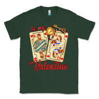 Sports Green be my valentine with playing cards and key Classic Tee - AdoDesignShop