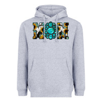 Heather Grey Sunflower Turquoise Gemstone Cowhide Mom Heavyweight Hoodie - Bettercallsaul