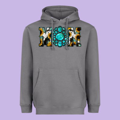 Sunflower Turquoise Gemstone Cowhide Mom Heavyweight Hoodie Designed By Bettercallsaul