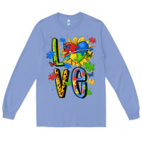 Colony Blue autism love Long Sleeve Tee - MaliasSmallBusiness