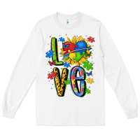 White autism love Long Sleeve Tee - MaliasSmallBusiness