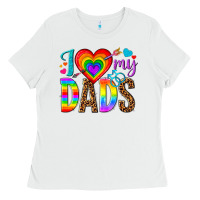 White i love my dads Ladies Tee - texasbilliewilder