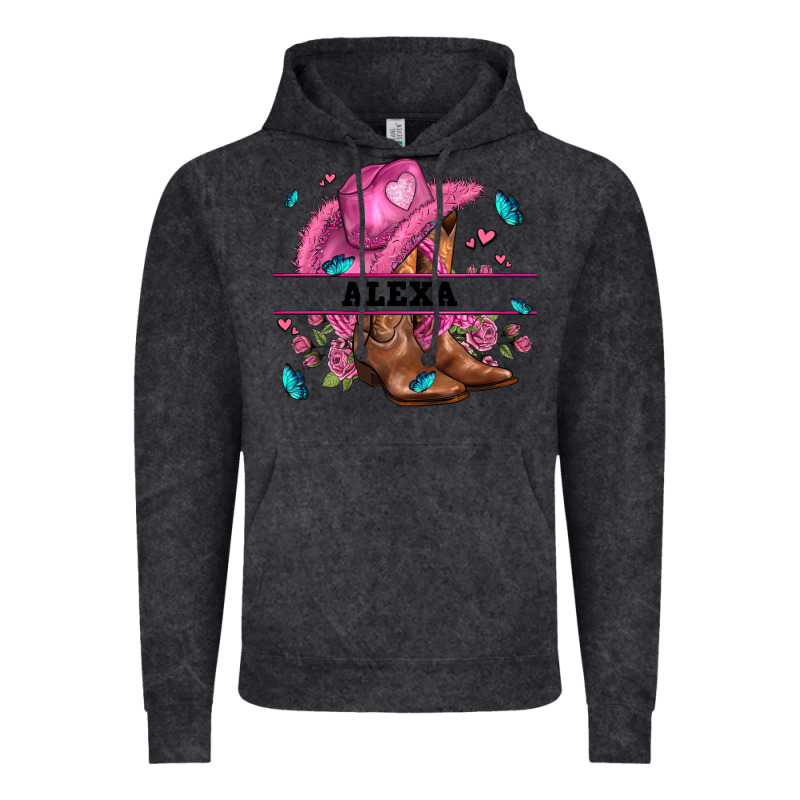 Pink Costom Name Cowgirl Hat And Roses Vintage Hoodie by AdoDesignShop | Teevron