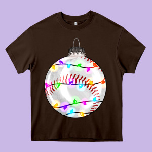 Christmas Baseball Heavy Core Tee Designed By Ranaportraitstore