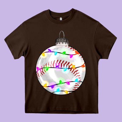 Christmas Baseball Heavy Core Tee Designed By Ranaportraitstore