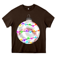 Chocolate Brown Christmas baseball Heavy Core Tee - RanaPortraitStore