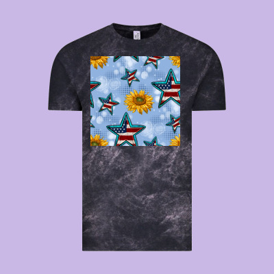 Patriotic Stars And Sunflower Vintage Tee Designed By Bundleandbundleshop