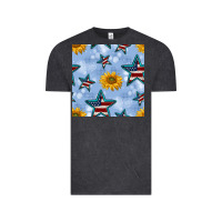 Vintage Black patriotic stars and sunflower Vintage Tee - BundleAndBundleShop