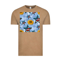 Vintage Coffee patriotic stars and sunflower Vintage Tee - BundleAndBundleShop