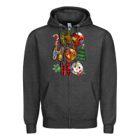 Charcoal Heather ho ho ho with Zipper Hoodie - MaliasSmallBusiness