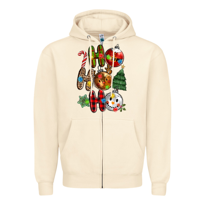 Ho Ho Ho With Zipper Hoodie by MaliasSmallBusiness | Teevron
