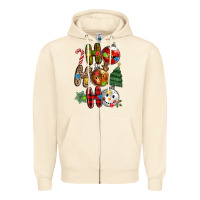 Sandshell ho ho ho with Zipper Hoodie - MaliasSmallBusiness