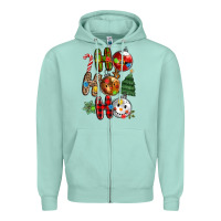 Seafoam ho ho ho with Zipper Hoodie - MaliasSmallBusiness
