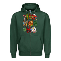 Sports Green ho ho ho with Zipper Hoodie - MaliasSmallBusiness