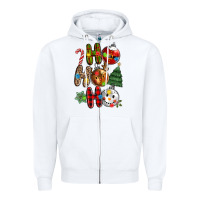 White ho ho ho with Zipper Hoodie - MaliasSmallBusiness