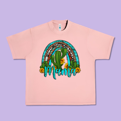 Western Cactus And Sunflower Mama Rainbow Urban Heavy Tee Designed By Artiststas