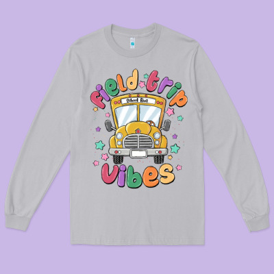 Field Trip Vibes Long Sleeve Tee Designed By Maliassmallbusiness