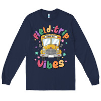 Navy field trip vibes Long Sleeve Tee - MaliasSmallBusiness