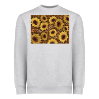 Heather Grey sunflower leopard background 3200x2400 Heavyweight Sweatshirt - AdoDesignShop