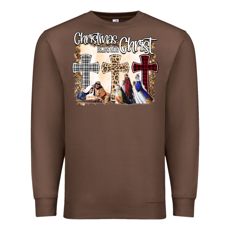 Christmas Begins With Christ Premium Sweatshirt by Bettercallsaul | Teevron
