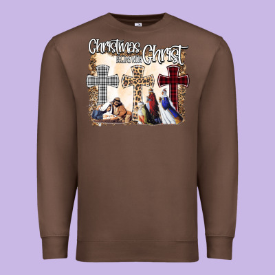Christmas Begins With Christ Premium Sweatshirt Designed By Bettercallsaul