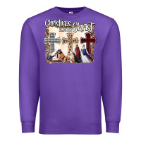 Purple Christmas Begins With Christ Premium Sweatshirt - Bettercallsaul