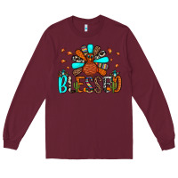 Burgundy blessed turkey Long Sleeve Tee - JahusDesignShop