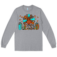 Heather Grey blessed turkey Long Sleeve Tee - JahusDesignShop