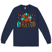 Navy blessed turkey Long Sleeve Tee - JahusDesignShop